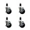 Service Caster 3.5'' SS Soft Rubber Swivel 1-3/8'' Expanding Stem Caster Set with Brake, 4PK SCC-SSEX20S3514-SRS-TLB-138-4 - alternate 1